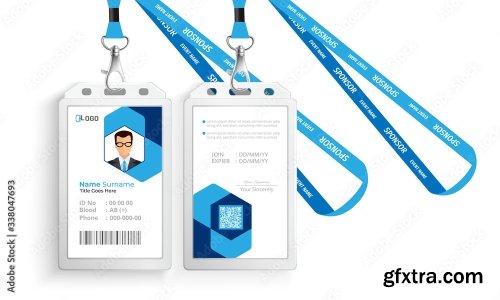 Corporate Id Card With Lanyard Set 3 20xAI