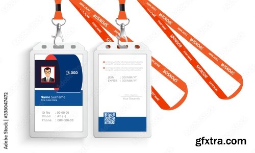 Corporate Id Card With Lanyard Set 3 20xAI