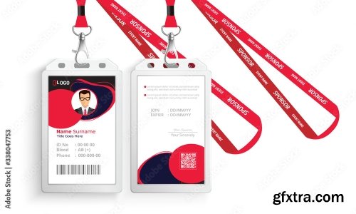 Corporate Id Card With Lanyard Set 3 20xAI