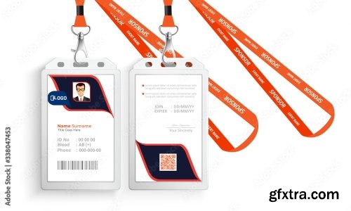 Corporate Id Card With Lanyard Set 3 20xAI