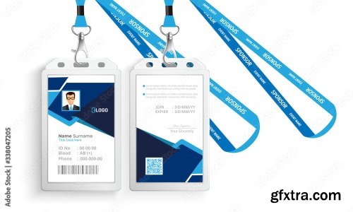 Corporate Id Card With Lanyard Set 3 20xAI