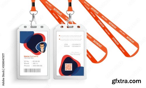 Corporate Id Card With Lanyard Set 3 20xAI