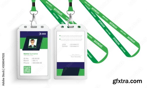 Corporate Id Card With Lanyard Set 3 20xAI