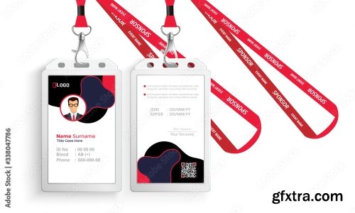 Corporate Id Card With Lanyard Set 3 20xAI