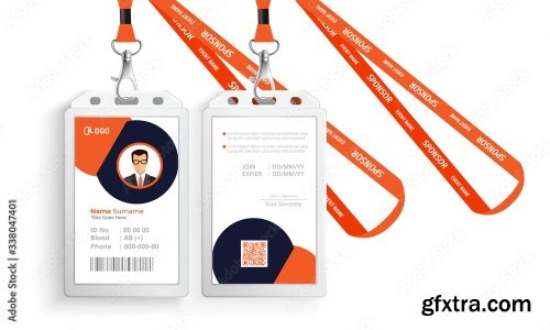 Corporate Id Card With Lanyard Set 3 20xAI