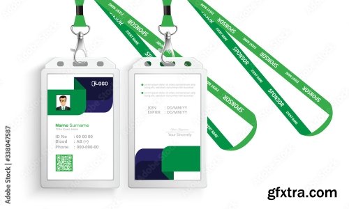 Corporate Id Card With Lanyard Set 3 20xAI