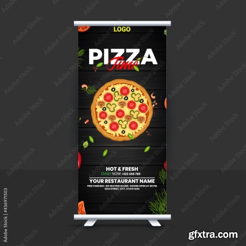 Fast Food Roll Up Banner Design 9xAI