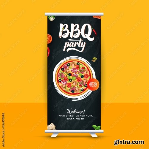 Fast Food Roll Up Banner Design 9xAI