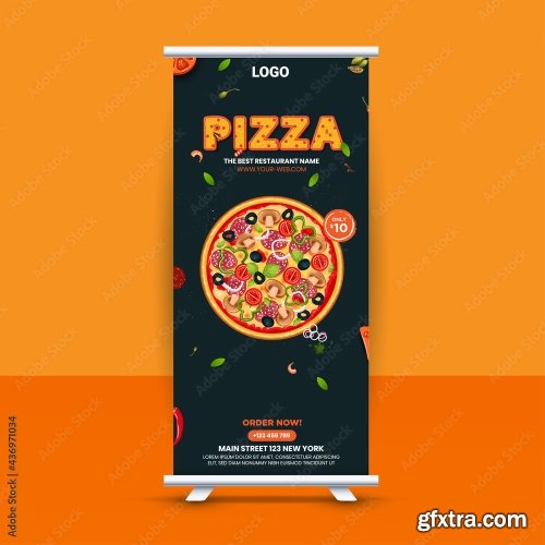 Fast Food Roll Up Banner Design 9xAI