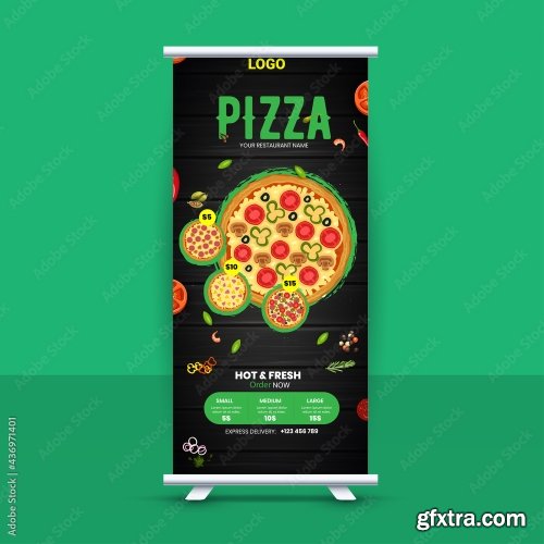 Fast Food Roll Up Banner Design 9xAI