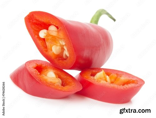 Chilly Pepper Isolated On A White Background 15xJPEG