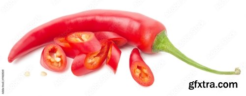 Chilly Pepper Isolated On A White Background 15xJPEG