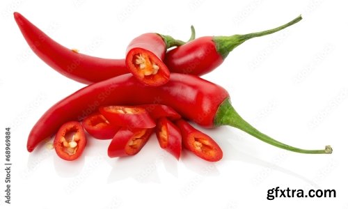 Chilly Pepper Isolated On A White Background 15xJPEG