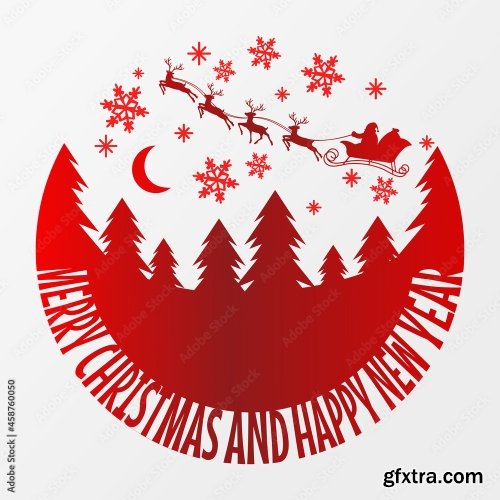 Red Christmas Ball Merry Christmas Typographic Poster 7xAI