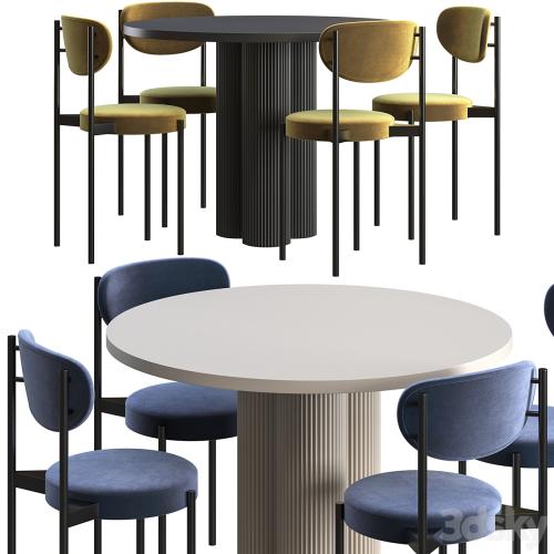 Dining table Corner Design Ary Texture + chair Corner Design Wonder