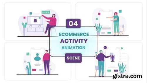 Videohive Ecommerce Activity Illustration Animation Scene 52693741