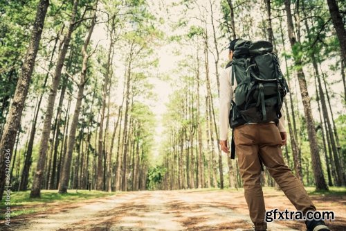 Asian Man Hiking 7xJPEG