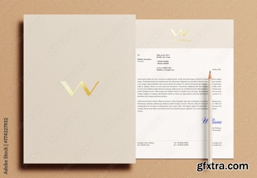 Letterhead Letter Pencil Mockup 10xPSD