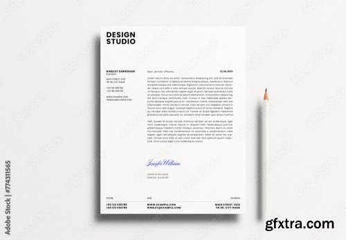 Letterhead Letter Pencil Mockup 10xPSD