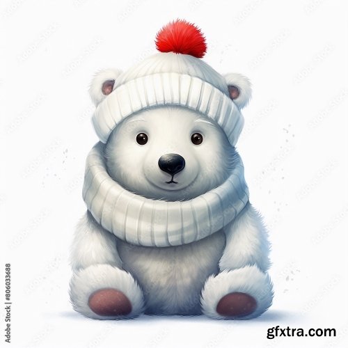 Cheerful Polar Bear Christmas Edition 20xJPEG