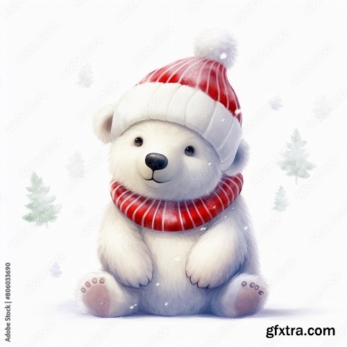 Cheerful Polar Bear Christmas Edition 20xJPEG