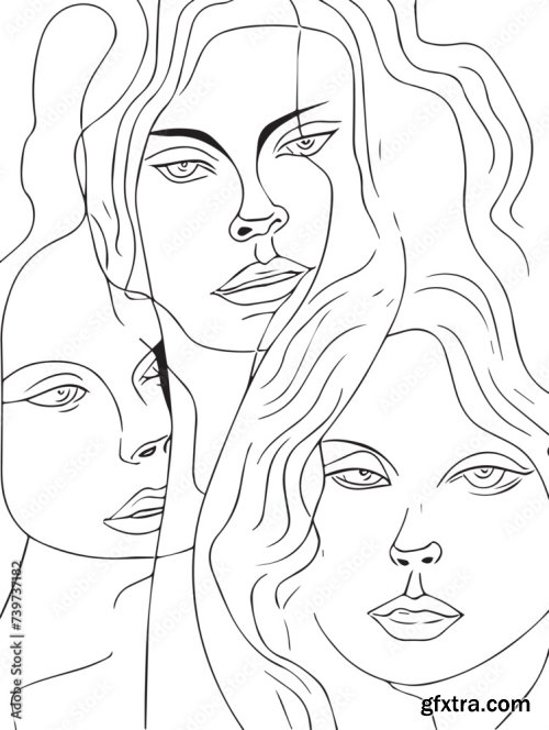 Symphony Of Feminine Grace Exquisite Hand Drawn Portraits Celebrating The Beauty Of Women 20xAI