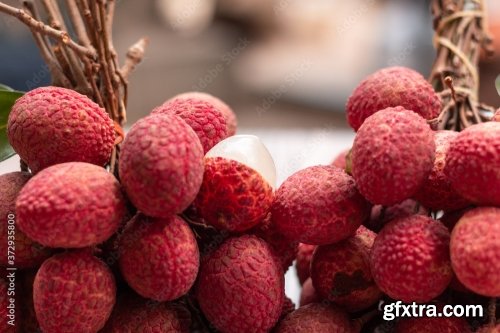 Fresh Red Lychee Fruits 10xJPEG