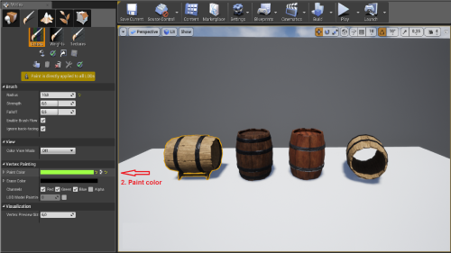 UnrealEngine - Wooden props: barrels, boxes, tubes and buckets