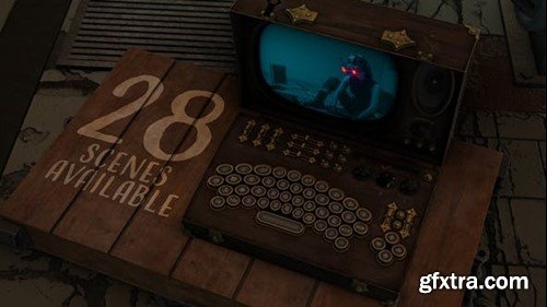 Videohive Steampunk Movie Mockup 52710486