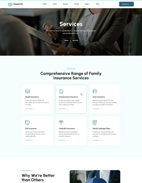 Insurerity | Insurance Agency PSD Template