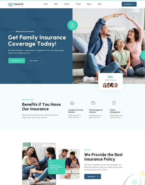 Insurerity | Insurance Agency PSD Template