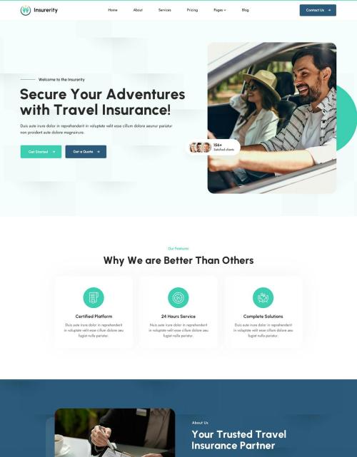 Insurerity | Insurance Agency PSD Template