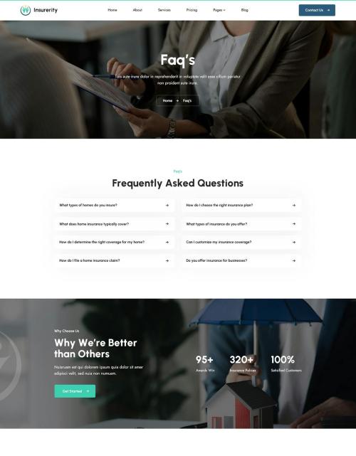 Insurerity | Insurance Agency PSD Template