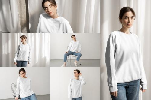 Woman Sweatshirt Mockup Bundle