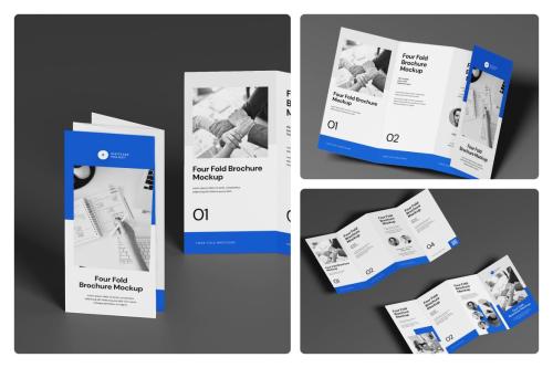 Clean 4 Fold Brochure Mockup