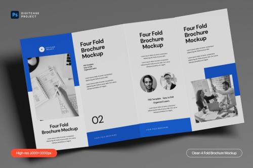 Clean 4 Fold Brochure Mockup