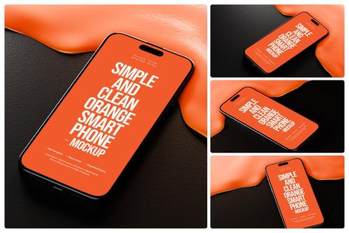 Orange Liquid Smartphone Mockup