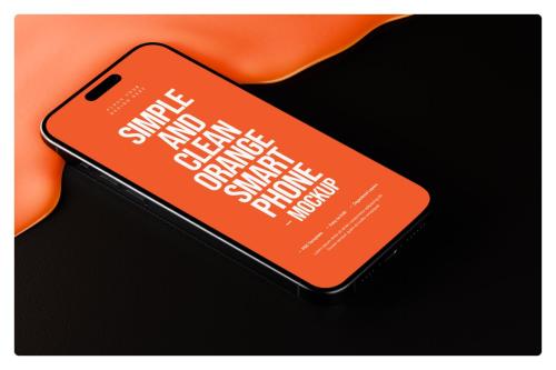 Orange Liquid Smartphone Mockup