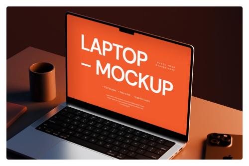 Realistic Laptop Mockup