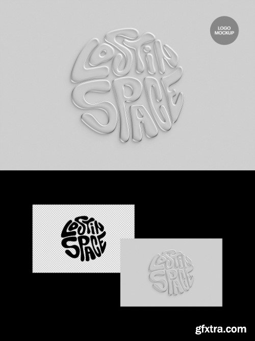 Grey Plastic Chrome Text And Logo Mockup