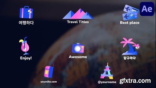 Videohive Travel Icons And Titles for After Effects 52699034