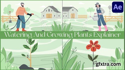 Videohive Watering And Growing Plants Explainer for After Effects 52661621