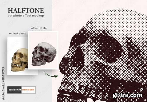 Halftone Photo Effect Mockup 6xPSD