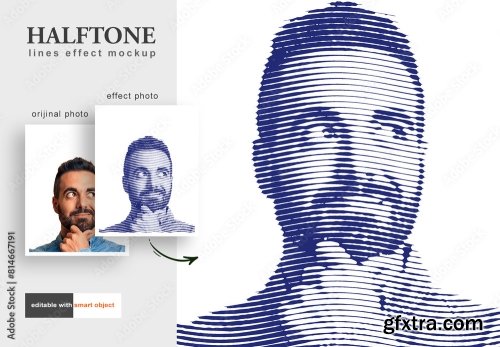 Halftone Photo Effect Mockup 6xPSD