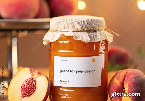 Home Made Jam Jelly Jar Label Mockup 11xPSD