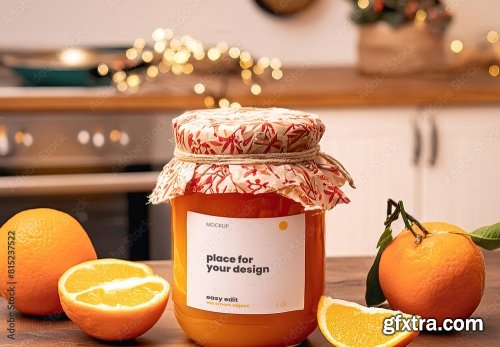 Home Made Jam Jelly Jar Label Mockup 11xPSD