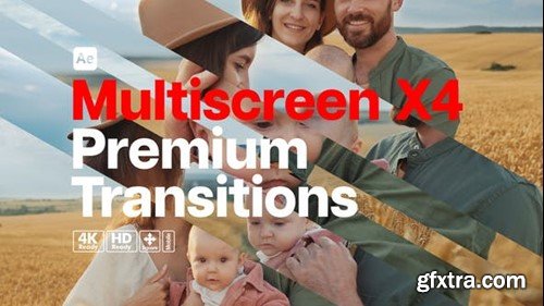 Videohive Premium Transitions Multiscreen X4 52742536