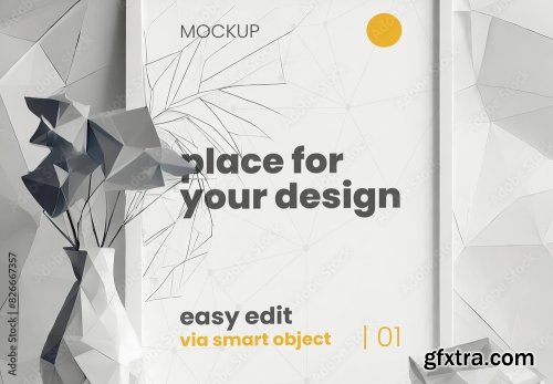 White Poster Frame Mockup 7xPSD