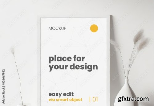 White Poster Frame Mockup 7xPSD