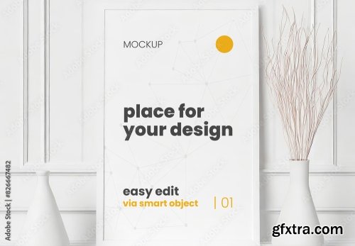 White Poster Frame Mockup 7xPSD